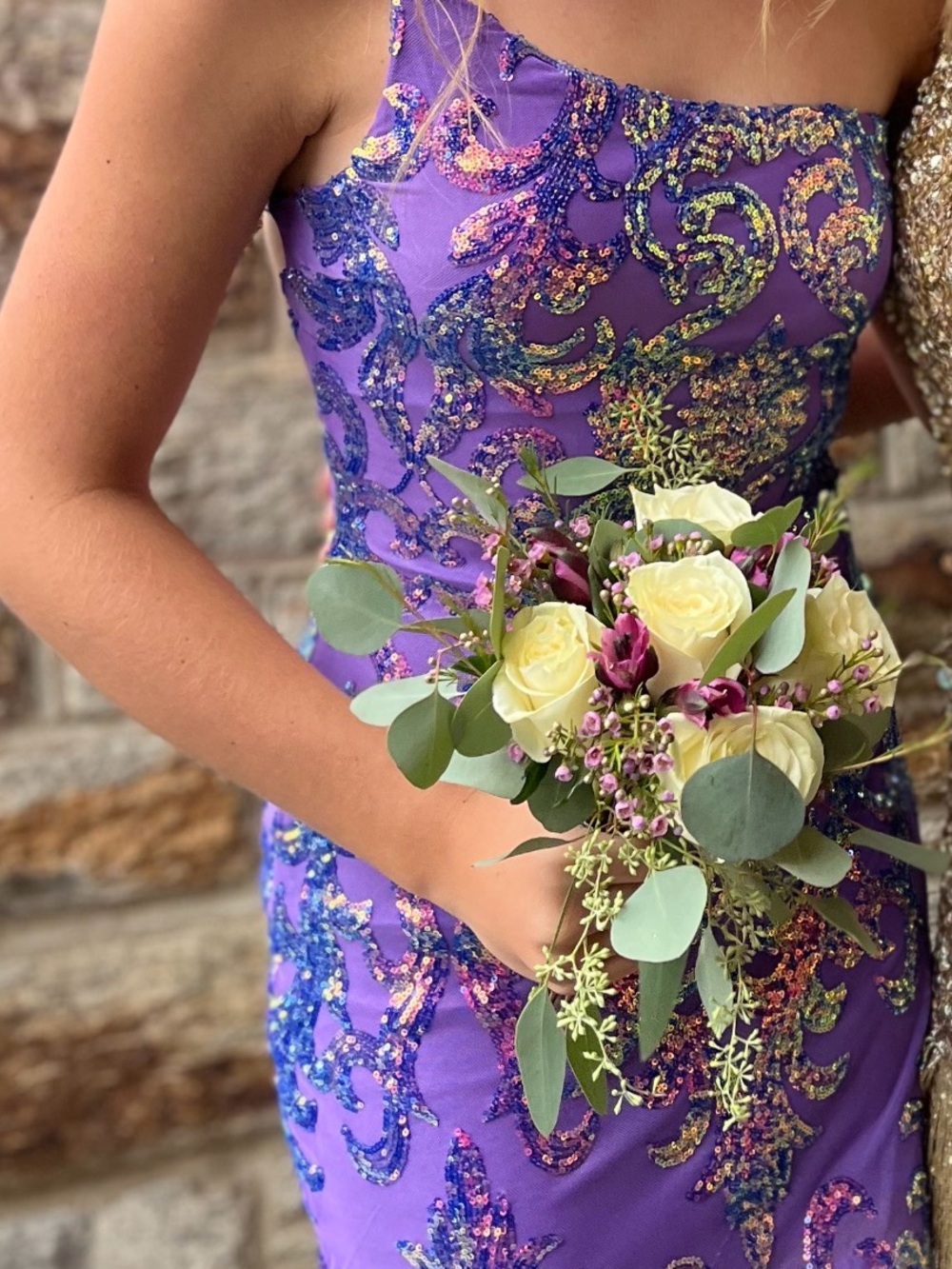 Windsor Lavender One-Shoulder Sequin Homecoming Dress